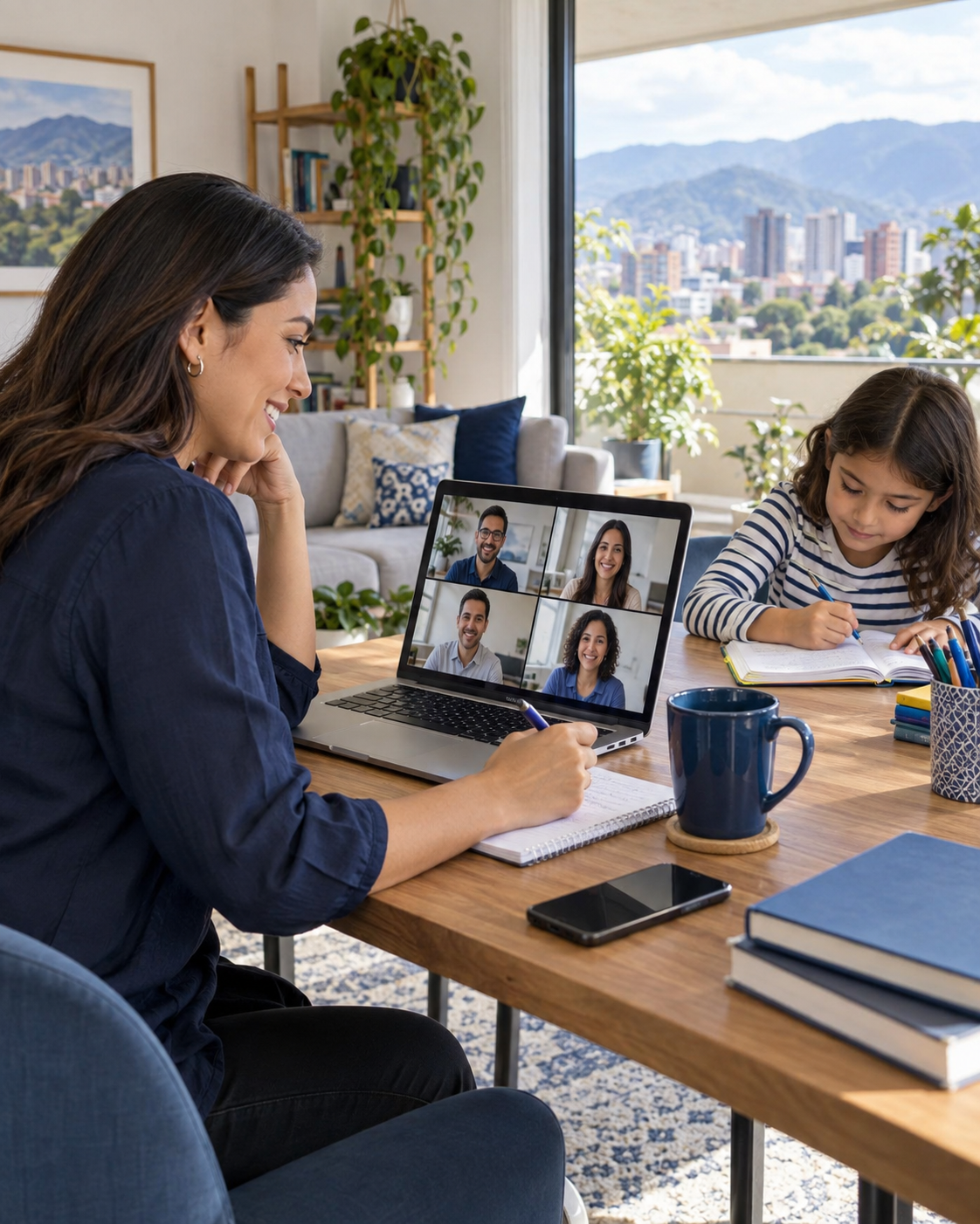 Trabajo en videollamada y estudio desde casa